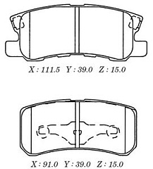 Колодки задние для Mitsubishi ASX/Outlander/Dodge Caliber/D6106/KASHIYAMA