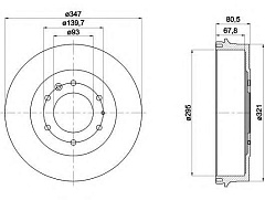 Барабан тормозной Mazda BT-50/FORD Ranger/PDR1736/PATRON